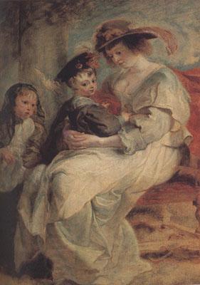 Peter Paul Rubens Helena Fourment with Two of ber Cbildren (mk01) China oil painting art